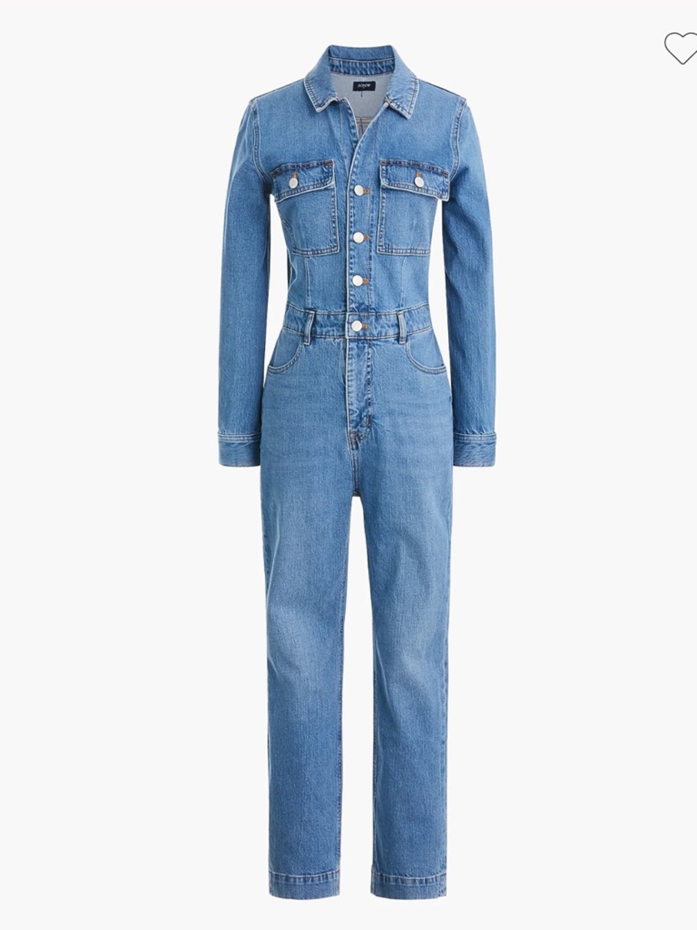 J. Crew Factory Denim Collared Utility Jumpsuit Coverall Boiler Suit Blue
